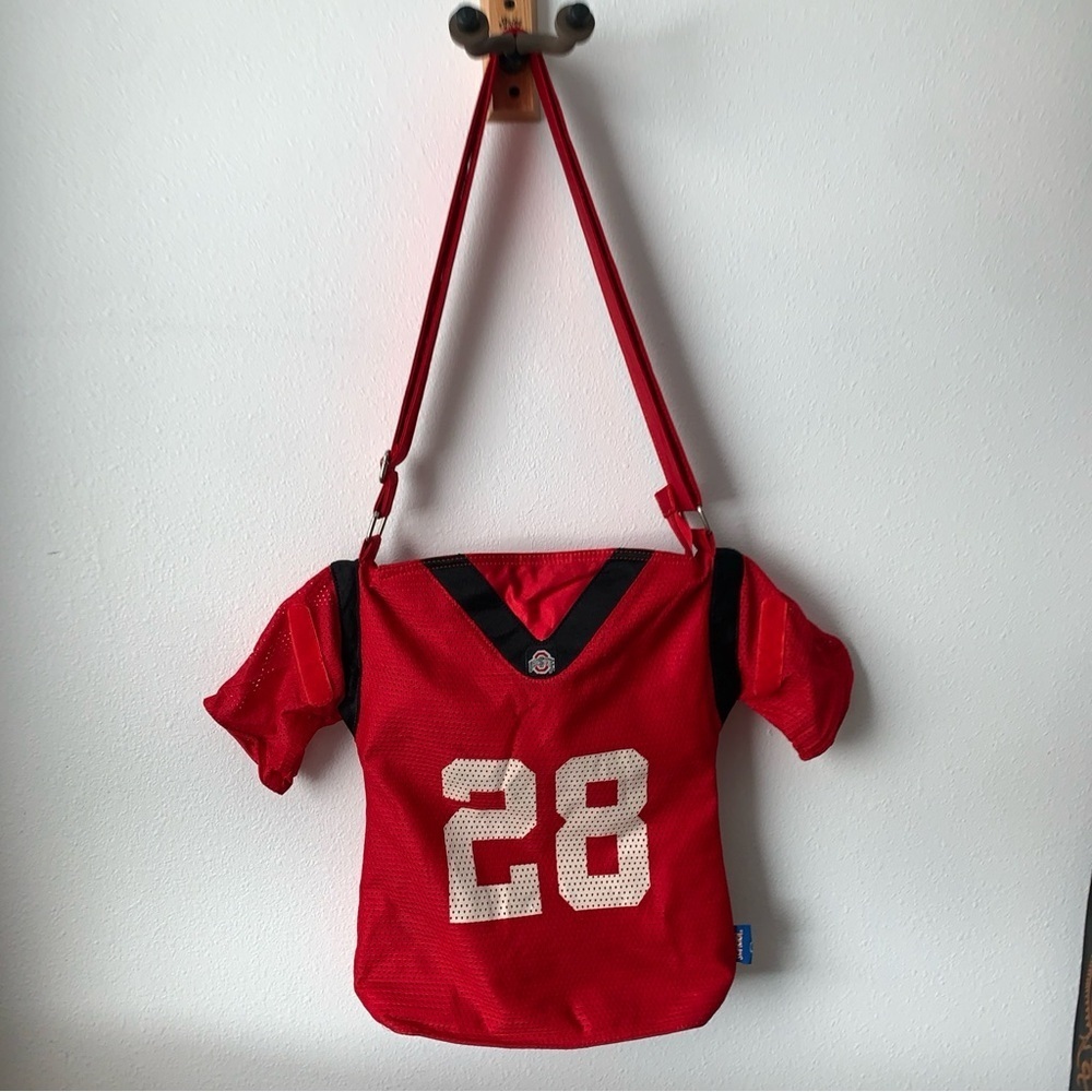 Ohio State Buckeyes Football Jersey Crossbody Red Bag Purse Zipper 28 Rare HTF